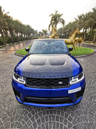 Range Rover SVR 2022 Blue Rental Dubai