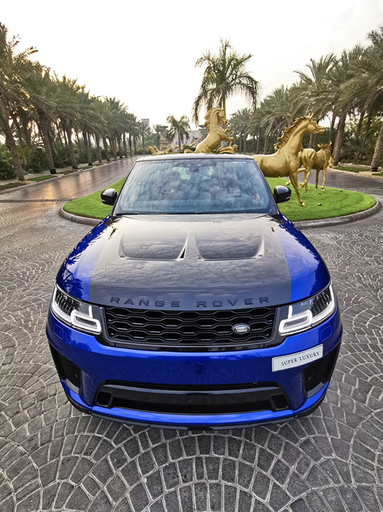Range Rover SVR Blue Rental Dubai